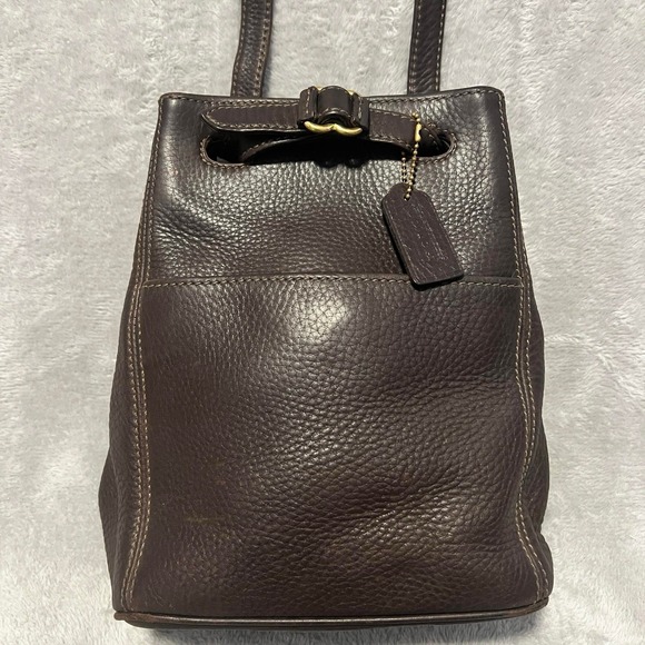 Vintage COACH #4923 Sonoma Drawstring Natural Grain Brown‎ Leather Bag - EUC - Picture 1 of 12